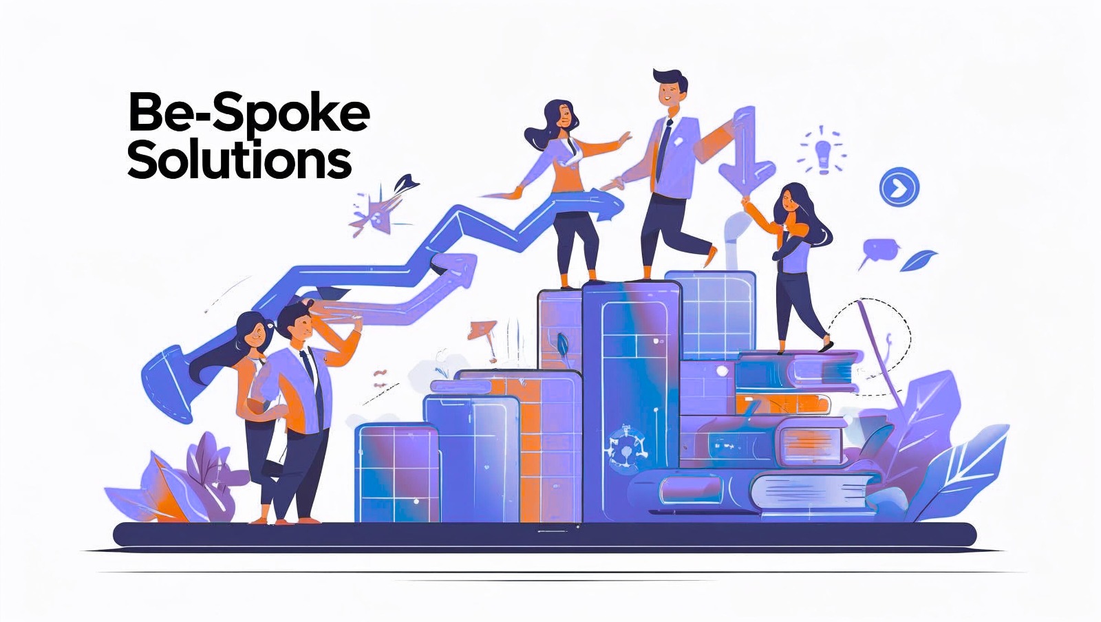 Illustration of bespoke software transforming startup ideas into business success